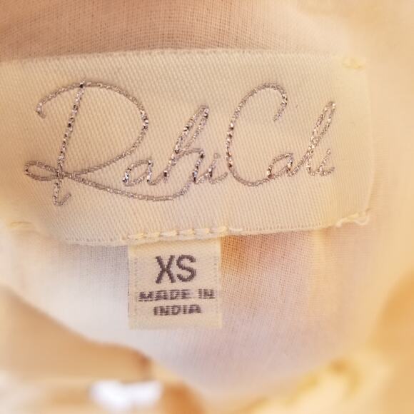 Rahi Cali Boho Embroidered Cold Shoulder Tassel Mini Dress XS - Picture 6 of 7